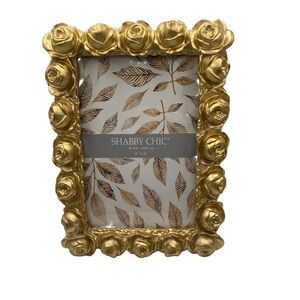 Shabby Chic Gold Rosette Photo Picture Frame